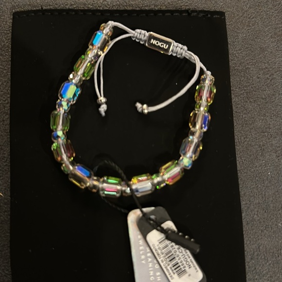 NOGU CLEAR CRYSTAL MACRAME BEAD BRACELET NEW WITH TAGS - Picture 2 of 3